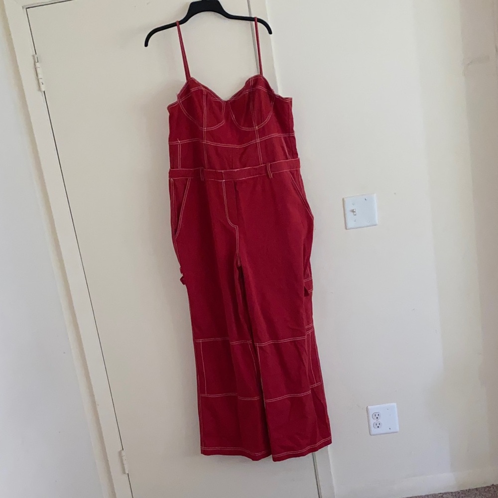 Fashion Nova Stylish Red Jumpsuit